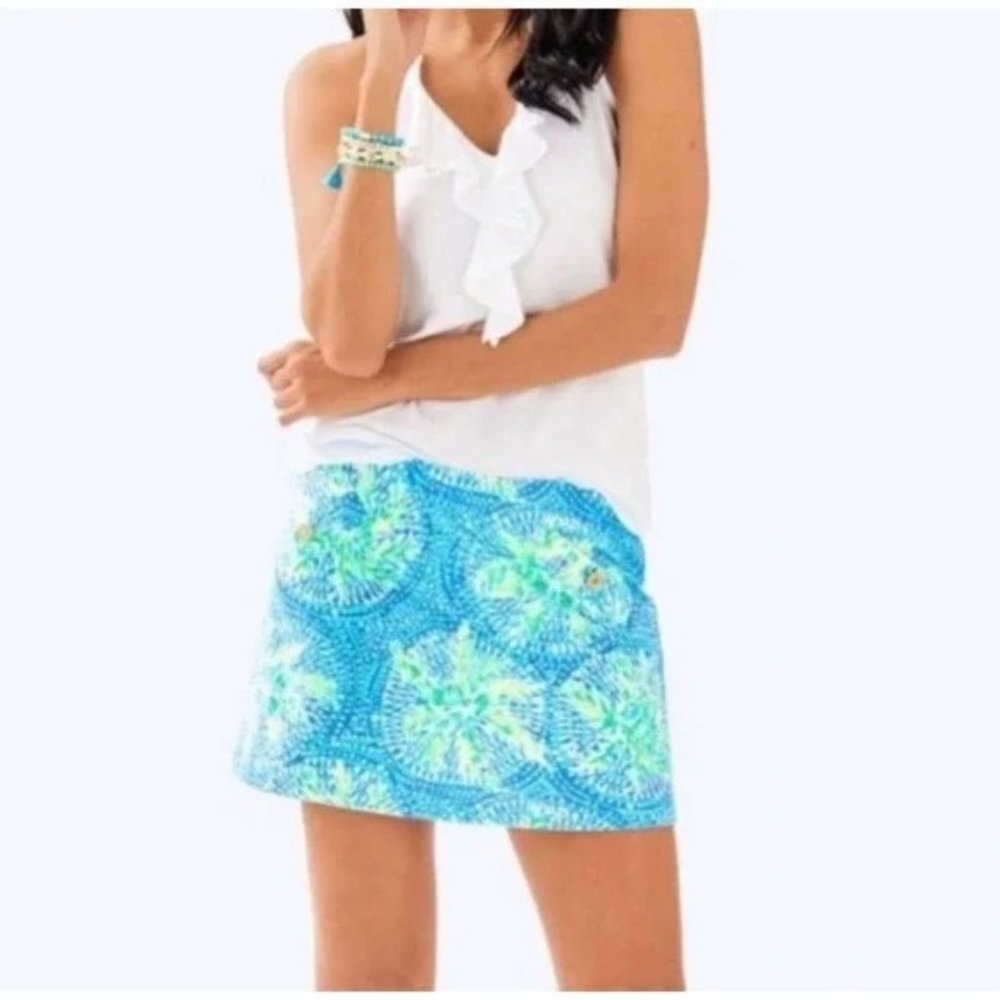 Lilly Pulitzer Bennet Blue Madison Skort Tropic Like It's Hot Sz S EUC